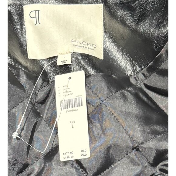 NWT Size L - Anthropologie Pilcro Faux-Leather Hooded Jacket (NWT US$ 178) - Picture 9 of 15
